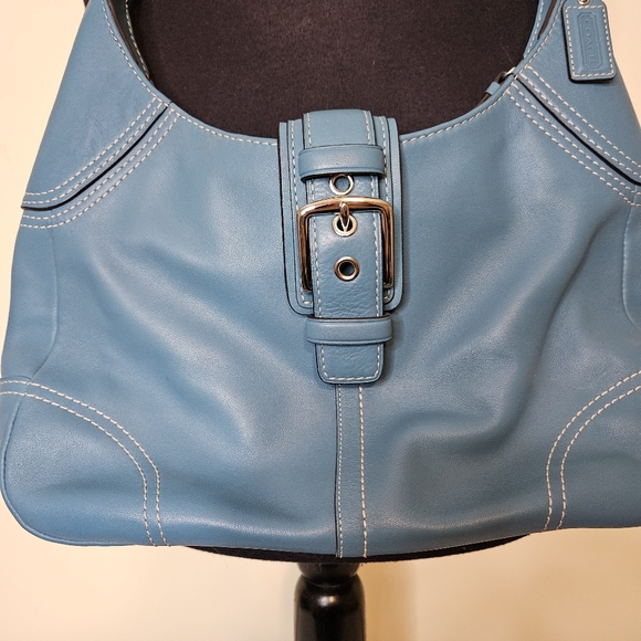 Coach Factory Blue Leather Hobo Bag Hampton Soho NWOT Vintage Y2K - Picture 2 of 14